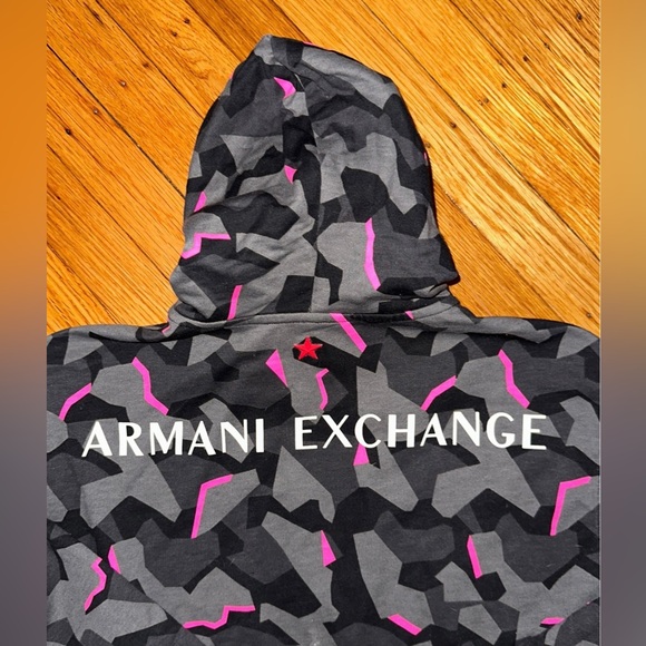Armani Exchange Hyperbright Hoodie Pink - Picture 4 of 6